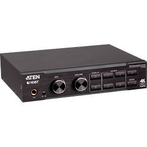 Aten VP1421-AT-U 4x2 True 4k Presentation Matrix Switch With Audio De-embedding, Scaling, Dsp, Hdmi And Vga Input With 1 Hdmi Output, Hdbaset-lite Input And Outpu