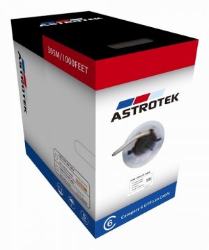 Astrotek Cat6 Ftp Cable 305m Roll - Blue Full 0.55mm Copper Solid Wire Ethernet Lan Network 23awg 0.55cu Solid 2x4p Pvc Jacket
