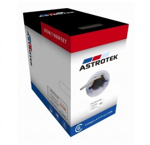 Astrotek Cat6 Ftp Cable 305m Roll - Grey White Full 0.55mm Copper Solid Wire Ethernet Lan Network 23awg 0.55cu Solid 2x4p Pvc Jacket
