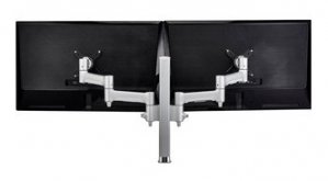 Atdec Awms-2-4640-f-b 400mm Post With 2 460mm Monitor Arms Black