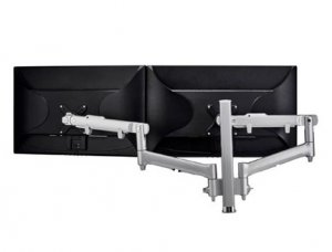 Atdec Awm Dual Monitor Arm Solution - Dynamic Arms - 400mm Post - F Clamp - Silver