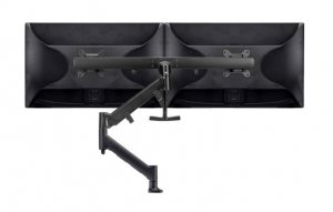 Atdec Awm Single Arm - Dual Rail - Up To 2x 27" Wide Screens - <16kg - F Clamp - Black