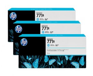 Hp B6y28a 771b 775ml 3-p Light Cyan Ink Cart B6y28