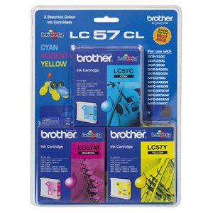 BROTHER Lc-57 Colour Value Pack 1x Cyan 1x Magenta 1x Yellow