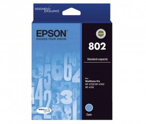 Epson 802 Std Cyan Ink Durabrite For Wf-4720 Wf-4740 Wf-4745