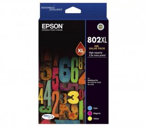 Epson 802xl 3 Colour Ink Pack Wf-4720 Wf-4740 Wf-4745