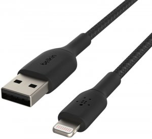 Belkin Caa002bt0mbk 15cm Usb-a To Lightning Cable, Mfi,braided Boost Charge,black, 2 Yrs