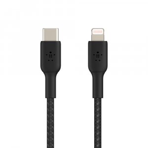 Belkin Caa004bt2mbk 2m Usb-c To Lightning Charge/sync Cable, Mfi, Black, 2 Yr