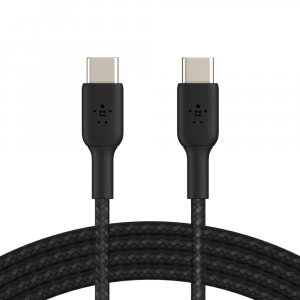 Belkin Cab004bt1mbk 1m Usb-c To Usb-c Charge/sync Cable, Braided Boost Charge, Black, 2 Yrs