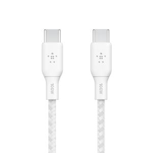 Belkin Cab014bt2mwh2pk Boostcharge 2m Usb-c Tousb-c 2.0 Braided Cable 100w,  White, 2 Yrs, 2-pack