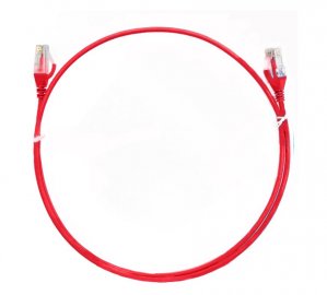 8ware Cat6 Ultra Thin Slim Cable 0.25m / 25cm - Red Color Premium Rj45 Ethernet Network Lan Utp Patch Cord 26awg
