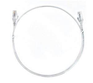 8ware Cat6 Ultra Thin Slim Cable 0.25m / 25cm - White Color Premium Rj45 Ethernet Network Lan Utp Patch Cord 26awg For Data Only, Not Poe