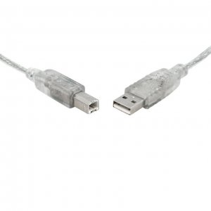 8ware Usb 2.0 Printer Cable 2m A To B Transparent Metal Sheath Ul Approved