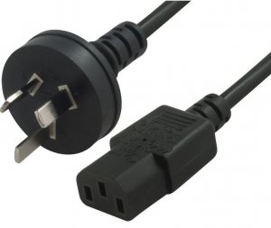 Hypertec Cabac Au Power Cable 2m - Male Wall 240v Pc To Power Socket 3pin To Ice 320-c13 For Notebook/ Ac Adapter Black Au Certified Unbagged