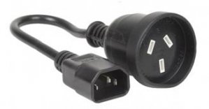 Generic Cb-ps-33 Power Cable: 3 Pin Aus Mains (female) - Iec C14 (male) 30cm