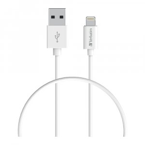 Verbatim Charge & Sync Lightning Cable 50cm - White--lightning To Usb A