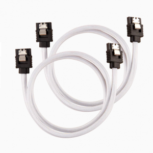 Corsair Premium Sleeved Sata 6gbps 60cm Cable â€” White