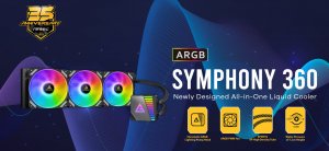 Antec Symphony 360mm Argb Advanced Liquid Cpu Cooler, Pwm Led Fan, Ptfe Tubing, Lga 115x, 1200, 2011-v3, 2066, Am4, Am3+ Fmx, Tr4, 3 Yrs Warranty