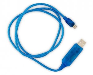 Visible Generic Flowing Micro Usb Charging Cable - Blue