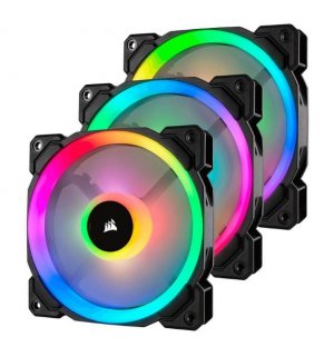 Corsair LL120 Dual Light Loop RGB LED 120mm PWM Fan - Three Pack with Controller