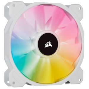 Corsair White Sp140 Rgb Elite, 140mm Rgb Led Fan With Airguide, Single Pack