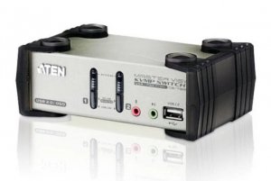 Aten CS1732B-AT-U 2 Port Usb Kvmp Switch With Audio And Osd / Usb 2.0 Hub - Cables Included
