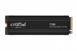 Crucial T700 1TB PCIe Gen5 NVMe M.2 SSD with heatsink