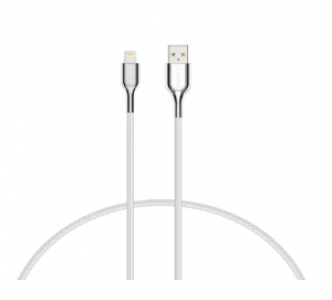 Cygnett Armoured Lightning To Usb-a Cable (2m) - White (cy2686pccal), Support Fast & Safe Charging 2.4a/12w, Double Braided Nylon Cable, Mfi Certified
