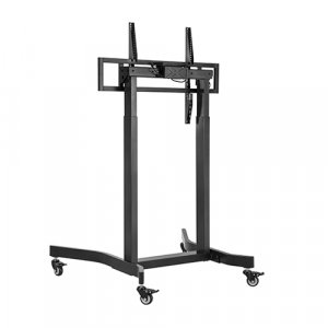 Brateck Deluxe Motorized Large Tv Cart With Tilt, Equipment Shelf And Camera Mount Fit 55'-100' Up To 120kg - Black
