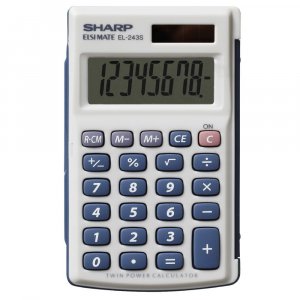 Sharp El243s 8 Digit Dual Powered Hard Case Pocket Ca