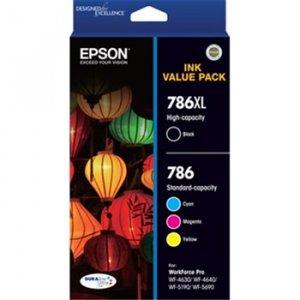 Epson 786xl Blk  3clr Std Capacity Value Pack To Suit Wf-4630/ Wf-4640