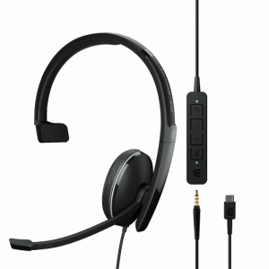 Sennheiser Adapt 135 Usb-c Ii On-ear, Single-sided Usb-c Headset With 3.5 Mm Jack And Detachable Usb Cable With In-line Call Control