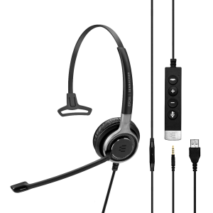 Sennheiser Sc635 Usb, Wired Monaural Uc Headset With 3.5 Mm Jack And Usb Connectivity. In-line Call Control On Usb Cable And In-line Mini Call
