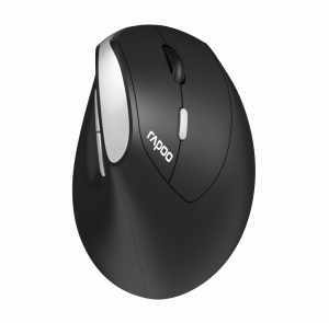 Rapoo Ev250 Ergonomic Vertical Wireless Mouse 6 Buttons 800/1200/1600 Dpi Optical Silent Click Mice - Black (renamed From Mv20)