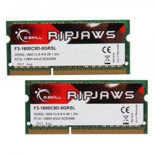 G.Skill 8G(2x4GB) DR3L-1600 (PC3L-12800) 1.35V SODIMM F3-1600C9D-8GRSL