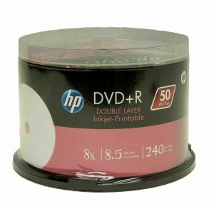 Hp Double Layer Dvd+r Inkjet Printable(wide) (tube 50pcs)