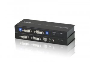 Aten Dvi Dual View Kvm Extender With Audio, Rs232, Edid Mode Support, Sun/mac Kb/ms Support