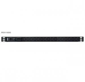 Aten 0u Basic Pdu With Surge Protection, 16x Iec Sockets, 10a Max, 100-240vac, 50-60hz, Overcurrent Protection, Aluminum Material