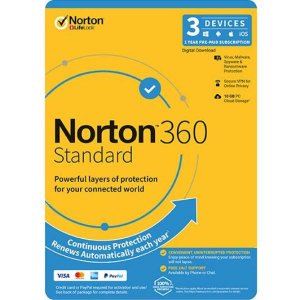 Norton 360 Standard, 10gb, 1 User, 3 Devices, 12 Months, Pc, Mac, Android, Ios, Dvd, Oem