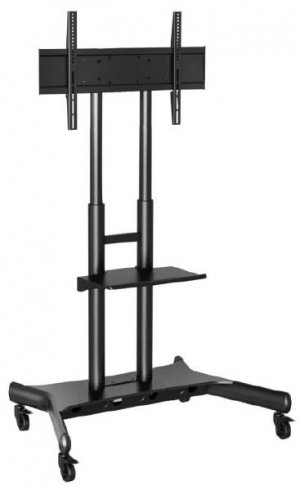Atdec Ad-tvc-75 Floor Tv Cart Heavy Duty For Screen Size 50" - 80" & 75kg. Vesa To 800x400 - Comes With Shelf