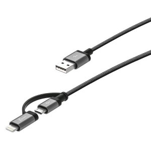 J5ceate J5create Jml11b 2-in-1 Usb Charging Sync Cable 100cm - Usb To Apple Lighting / Usb Micro-b - Mfi Certified