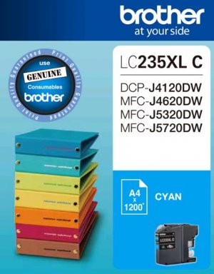 Brother Lc235xl Cs Cyan Ink Cartridge -to Suit Dcp-j4120dw/mfc-j4620dw/j5320dw/j5720dw - Up To1200 Pages