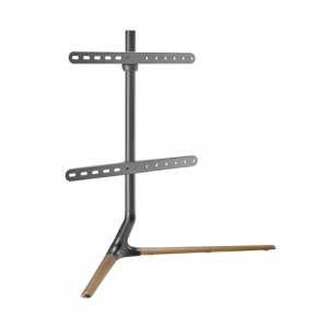 Brateck Modern Linear Tabletop Tv Stand For 49'-70' Tvs  -- Matte Black & Walnut