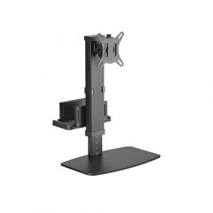 Brateck Vertical Lift Monitor Stand With Thin Client Cpu Mount  Fit Most 17'-32' Monitor Up To 8kg Vesa 75x75,100x100(black)