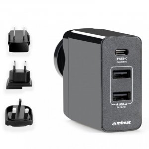Mbeat Gorilla Power 45w Usb-c Power Delivery (pd 2.0) And Dual Usb-a World Travel Charger