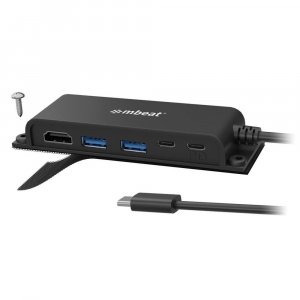 Mbeat Mountable 5-port Usb-c Hub - Supports 4k Hdmi Video Out