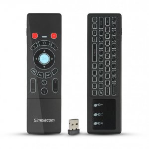 Simplecom Rt250 Rechargeable 2.4ghz Wireless Remote Air Mouse Keyboard With Touch Pad And Backlight