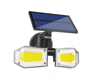 Sansai Other Gl-h827g Solar Power Led Sensor Light Dual Led Heads 3 Different Lighting Modes Built-in 3000mah Rechargeable Battery Ip65-rated Water-resistan