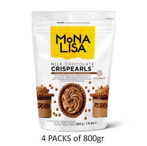 Mona Lisa Milk Chocolate Crispearls Bulk (4 Packs Of 800gram) by Callebaut 