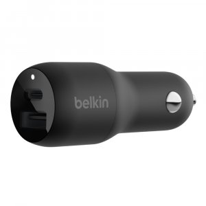 Belkin 37w (pd25w Pps Usb - C & 12w Usb A) Universal Car Charger - Two Device Charging: Usb - Black